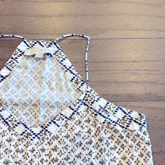 LOFT Green and Blue Patterned Strappy Cami - Size XS - Picture 5 of 8